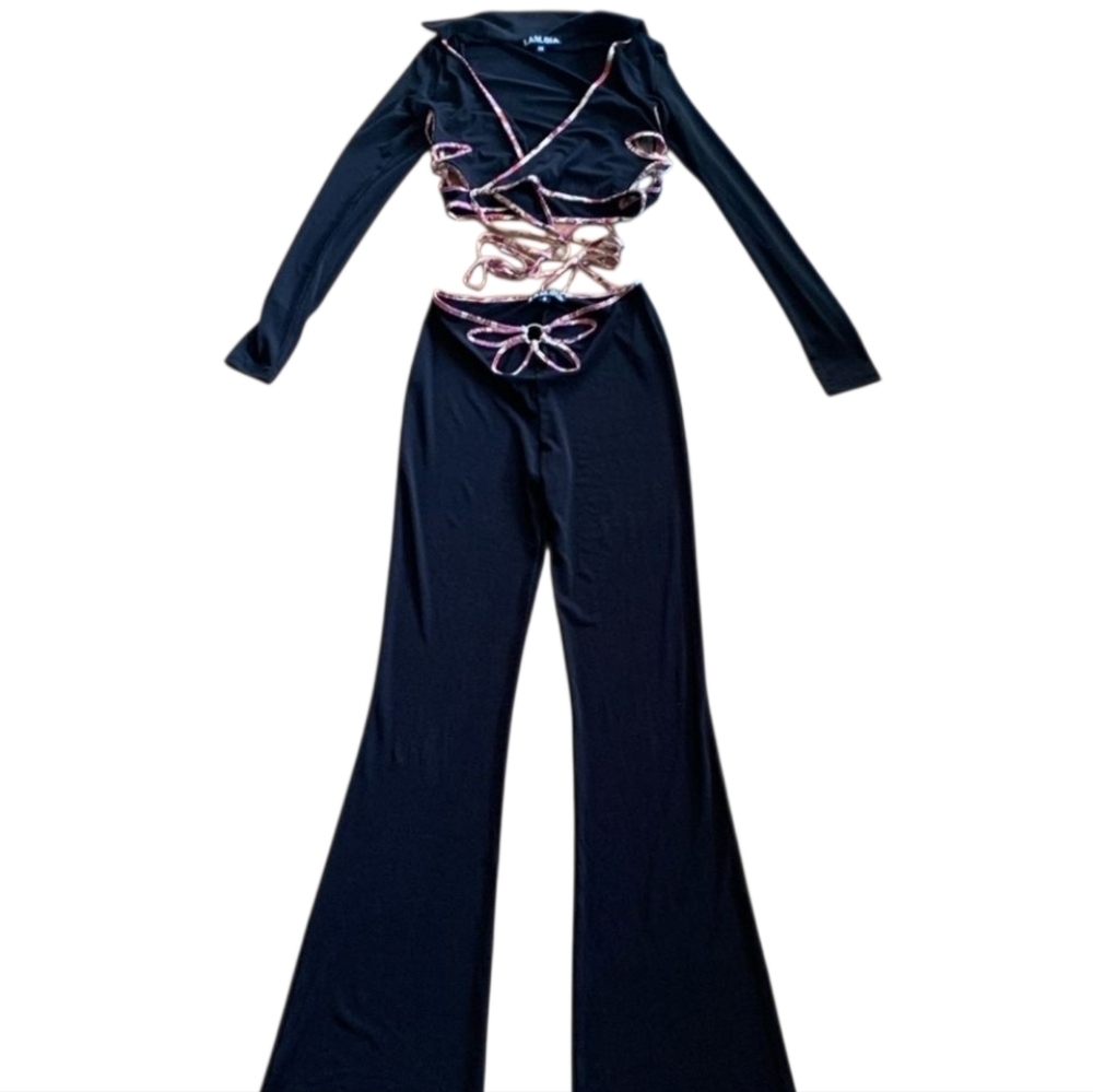 I AM GIA Renalee Set Black Floral Size Medium Authentic - Picture 4 of 16
